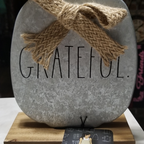 Rae Dunn galvanized Grateful fall pumpkin Decor happy Thanksgiving autumn - Picture 2 of 7